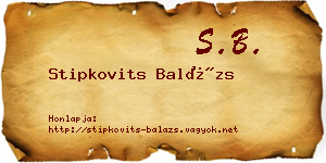 Stipkovits Balázs névjegykártya